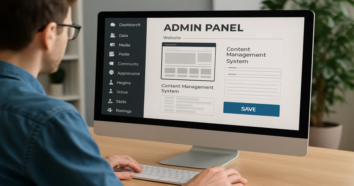 Admin panel interface showing content management options