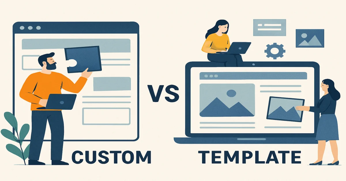 Comparison of custom website and template website