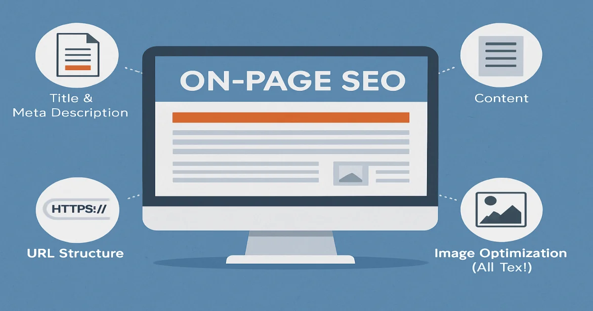 SEO optimized webpage example with highlighted keywords